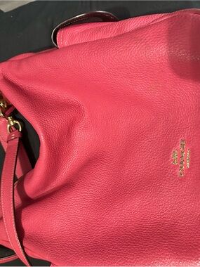 Coach Pebble Leather Shoulder Bag in Hot Pink with Gold Hardware